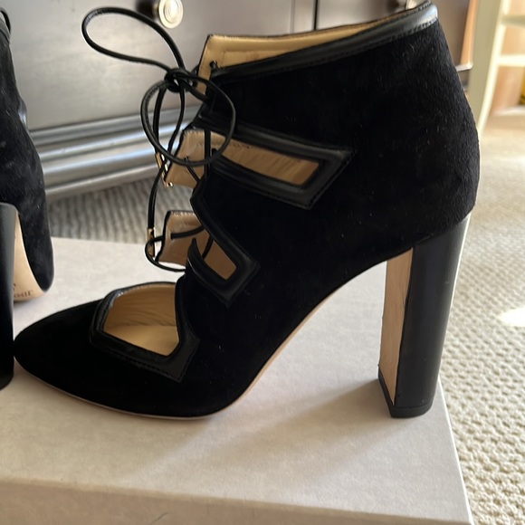 Jimmy Choo suede nappa black lace up heals size 5.5 - Picture 6 of 9